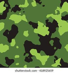 Seamless green flora camo pattern vector