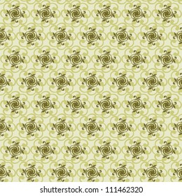 Seamless green floral background