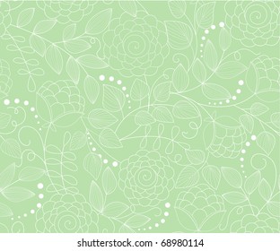 seamless green floral  background
