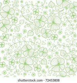 seamless green floral background