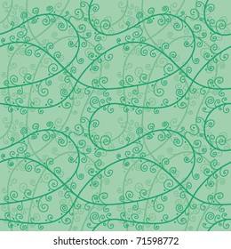 Seamless green floral pattern