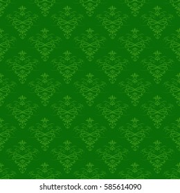 Seamless green floral pattern for background design. Vector illustration.