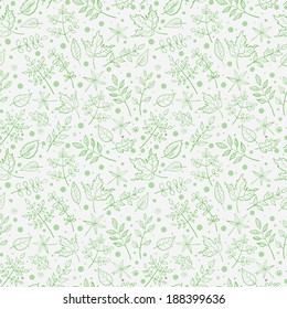 Seamless green floral pattern. Can be used for wallpaper, pattern fills, textile, web page background, surface textures. Vector illustration. 
