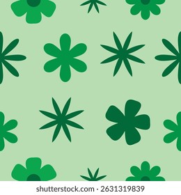 Patrón floral verde inconsútil – Vector de fondo de la hoja y de la naturaleza para los textiles y la decoración	