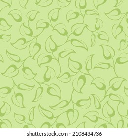 Seamless green floral pattern with leaves. Vector illustration
