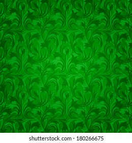 Seamless green floral pattern. Vector illustration.