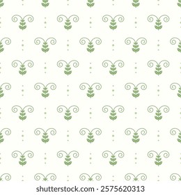 Seamless Green Floral Pattern Vector