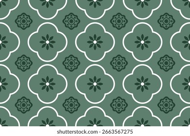 Fondo de pantalla de patrón floral verde sin costuras 