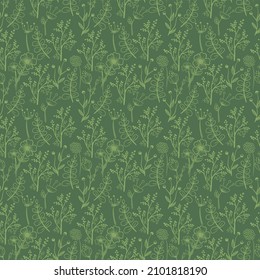 Seamless green flower pattern background vector illustration for invitation, wrapping, greeting card