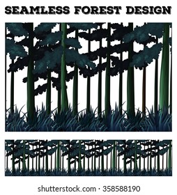 Seamless green forest design illustration