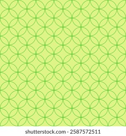 Seamless Green Geometric Background, Shippo Pattern