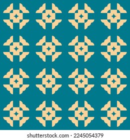 seamless green geometric pattern with ornament