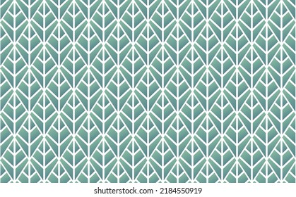 Patrón de baldosas vectoriales de gradiente verde sin resplandor coloreado en forma de hojas. Patrón colorido. Adecuado para tela, textil y papel pintado.