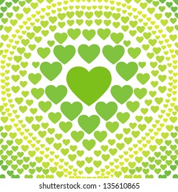 seamless green heart abstract background vector