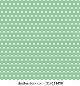 Seamless green hexagon isometric pattern vector