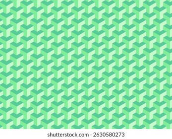 Seamless Green Isometric Pattern – Abstract Modern Geometric Background. A green isometric seamless geometric pattern design. Ideal for backgrounds, wallpapers, packaging, textiles, and creative brand