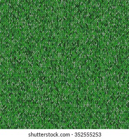 Seamless green knitting pattern. Woolen cloth knitted background. Vector illustration EPS10