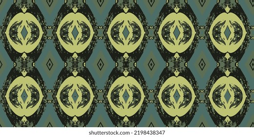 Seamless green lace ornament. Vector graphics. Texture for fabric and wallpaper
