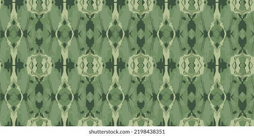 Seamless green lace ornament. Vector graphics. Texture for fabric and wallpaper