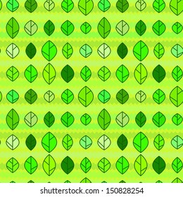 Seamless green leaf pattern