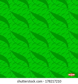 seamless green leaf pattern background vector