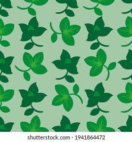 seamless green leaf pattern for background. natural fabric motifs, shop wall hangings. gift wrapping