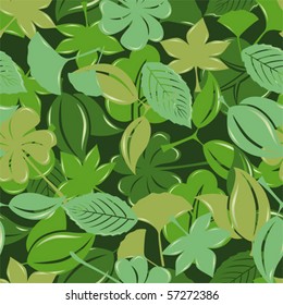 Seamless green leaf pattern. Illustration vector.