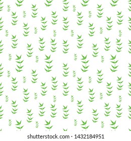 Seamless Green leaf pattern for textile fabrics