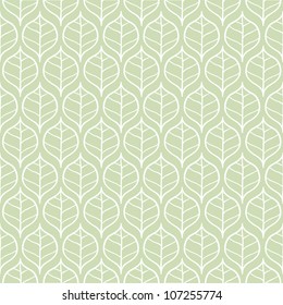 Seamless green leaf pattern. Vector illustration