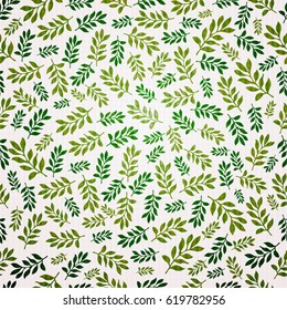 Seamless green leaf pattern. Vector illustration