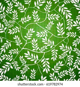Seamless green leaf pattern. Vector illustration