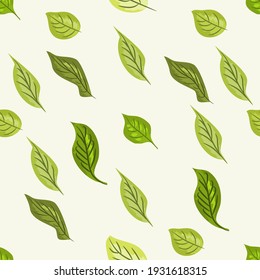 Seamless Green Leaf vector. For Background, wall, etc.
