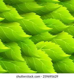 Seamless green leaves background