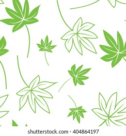 Seamless green leaves background