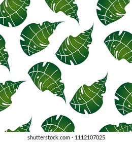 seamless green leaves background. vector illustration