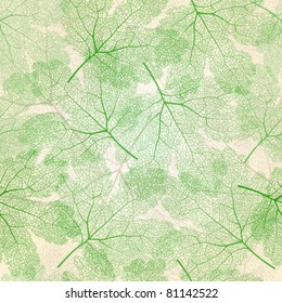 Seamless green leaves pattern