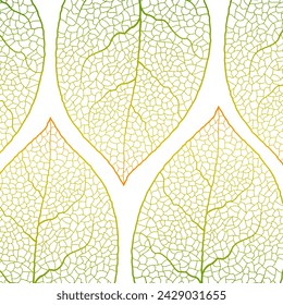 Patrón de hojas verdes sin costuras. Patrón sin fisuras con hoja abstracta, fondo de hojas vectoriales.