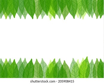 Seamless green leaves pattern background   