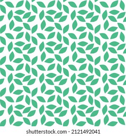 Seamless green leaves pattern background.