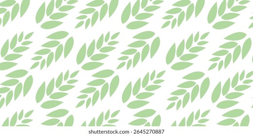 Fundo de padrão de folhas verdes sem costura com folhagem decorativa natural em um design floral simples