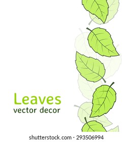 Seamless green leaves pattern background