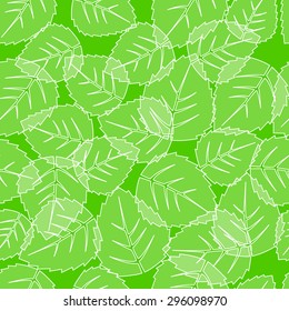 Seamless green leaves pattern background