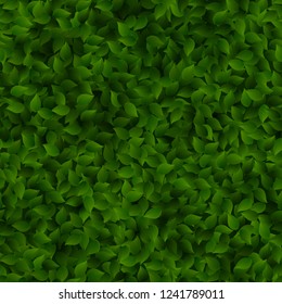Seamless green leaves pattern spring or summer fresh background. EPS 10