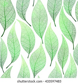 Seamless green leaves pattern. Vector, EPS10.