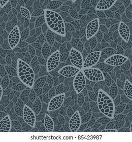 Seamless green leaves wallpaper. This image is a vector illustration.