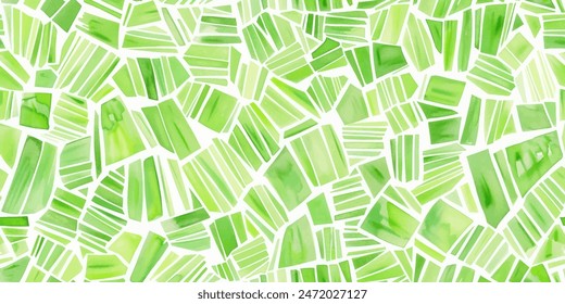 Seamless Green line watercolor stripes rolling hand drawn thin line watercolor striped rolling hills landscape texture pattern.