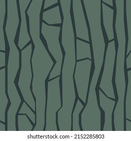 Seamless green minimal pattern with abstract lines - kintsugi print. Trendy and stylish pattern for fabric, textile, wallpaper. Minimalistic abstract print, natural background with broken lines.