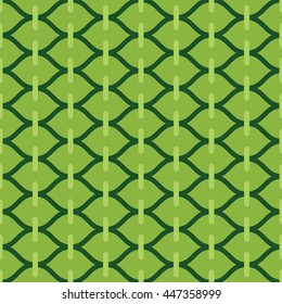 Seamless green ogee stitched pattern vector