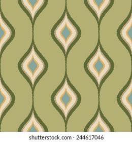 seamless green ornament scribble textile pattern