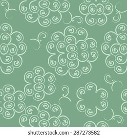 Seamless green ornament vector pattern
